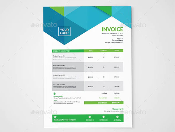 Blank Lease Invoice Template
