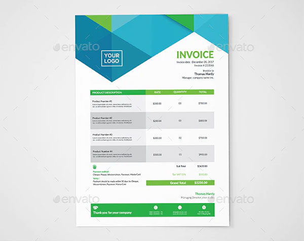 Blank Retail Invoice Template