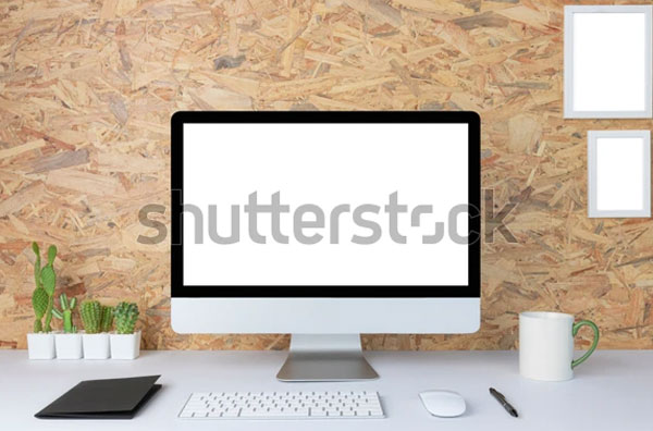Blank Screen Desktop Computer Mockup