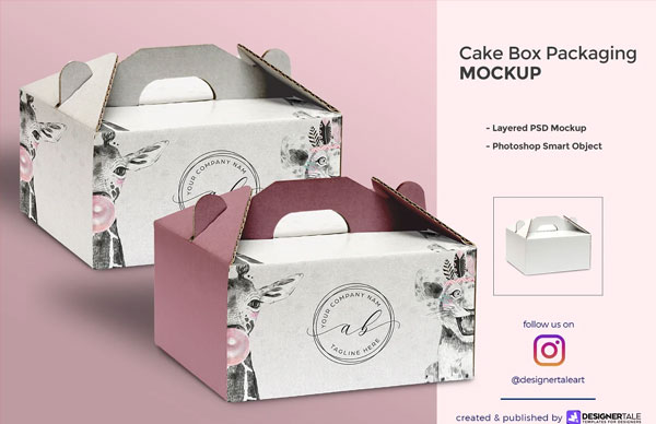 Cake Box Packaging Mockup