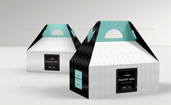 Cake Donut Pastry Packaging Box Mockups