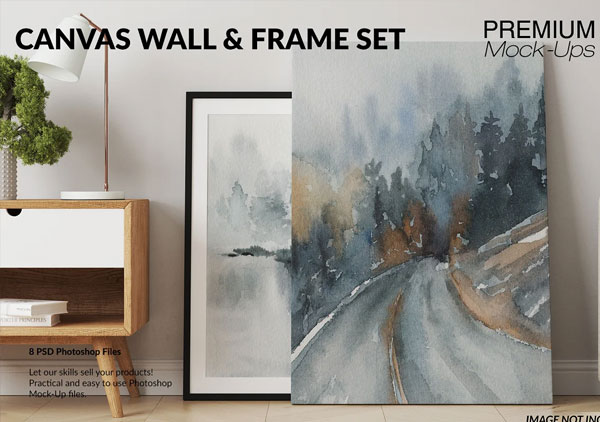 Canvas Frames and Wall Set Mockups