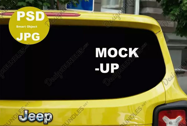 Car Window Mockup for Car Stickers