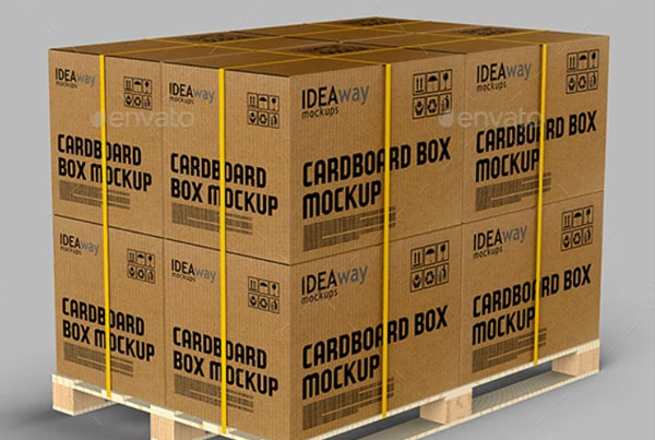 Cardboard Box Pallet Mockup