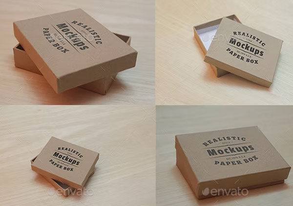 Cardboard Box Realistic Mockups