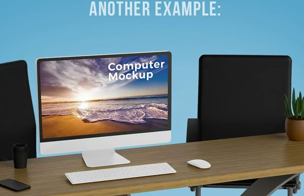 Desk Computer Mockup