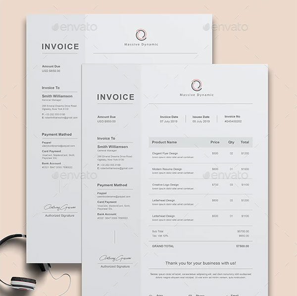 Education Invoice Template Design