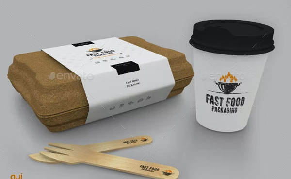 Fast Food Box and Coffee Cup Mockup
