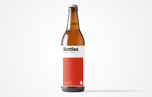 Free Beer Bottle With Label Mockup