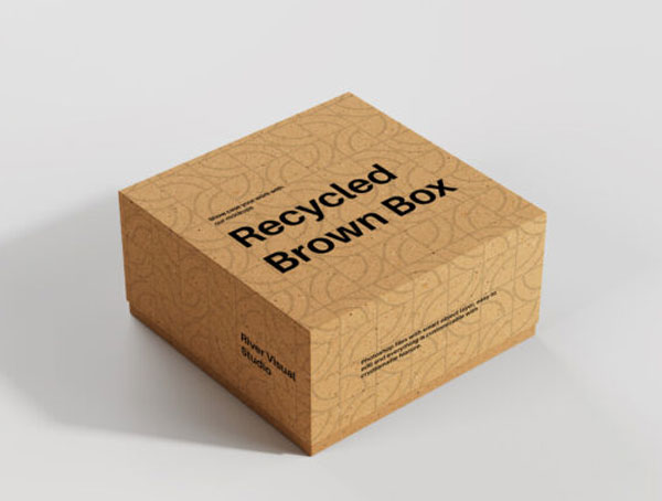 Free Square Cardboard Box Mockup