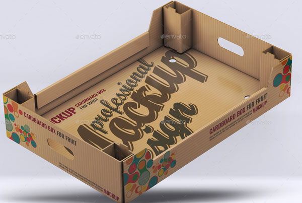 Fruit Package Cardboard Box Mockup