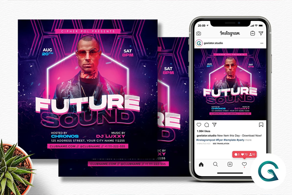 Future DJ Sound Party Flyer Template