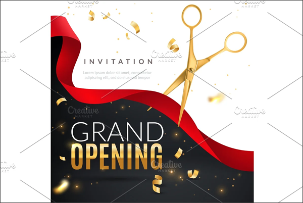 Grand Opening Golden confetti Instagram Banners