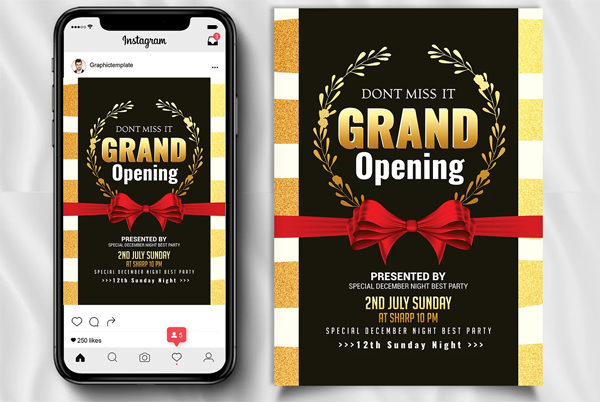 Grand Opening Instagram Poster Banners