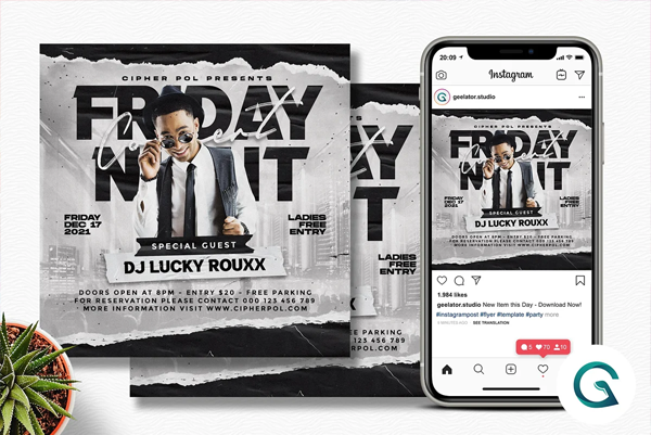 Guest DJ Instagram Flyer Template
