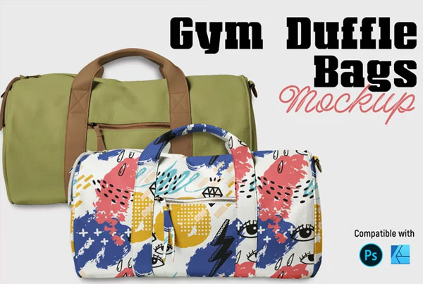 Gym Duffle Bags Mockup