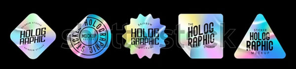 Holographic Sticker Mockups