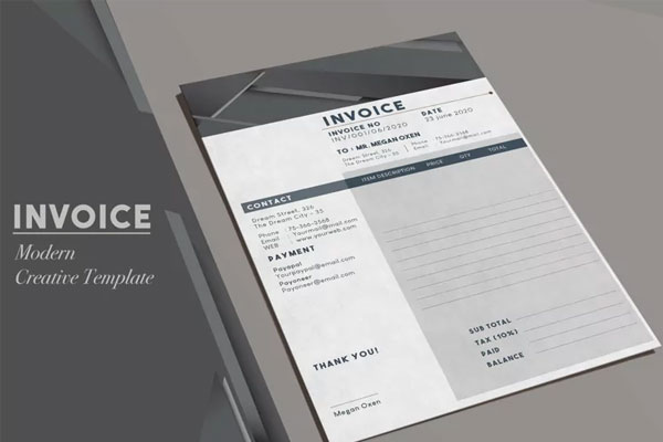 Invoice Template for Modern Computer Repair