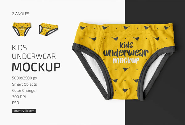 Kids Underwear Mockup Set