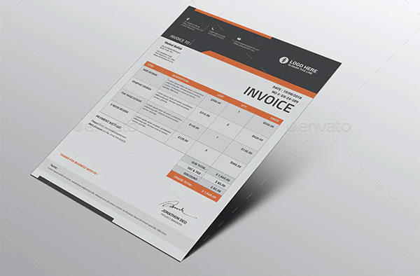 Lease Invoice PSD Template