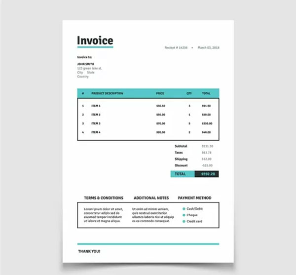 Lease Invoice Quotation Template