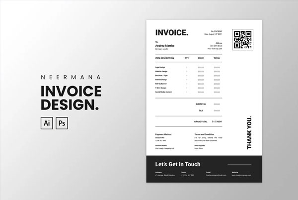 Lease Invoice Template Design