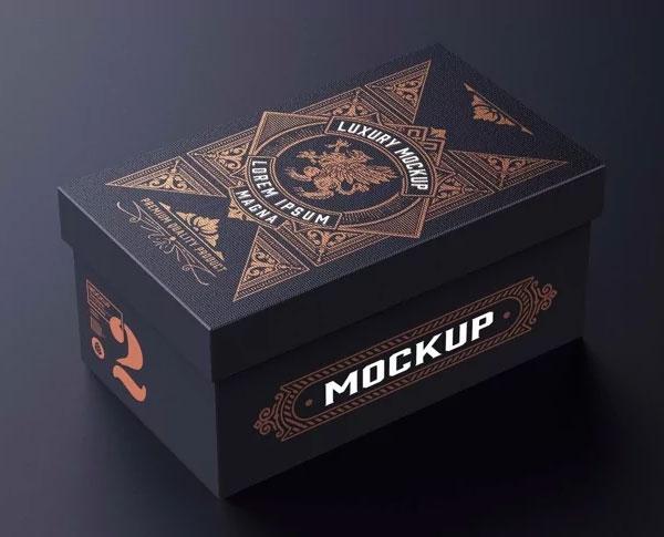 Luxury Cardboard Box PSD Mockup