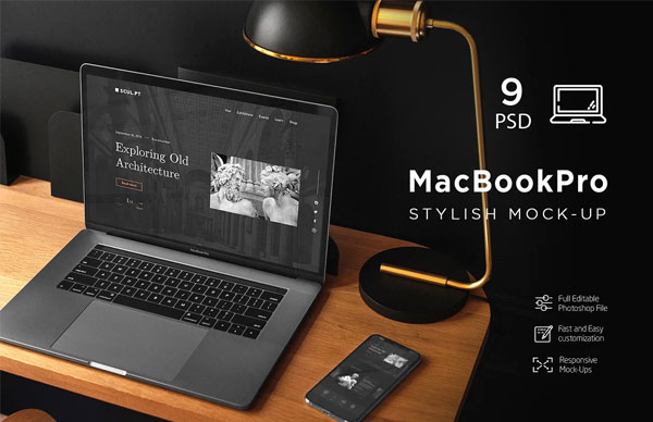 MacBook Pro Desk MockUp