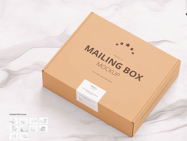 Mailing Box Mockup PSD Template