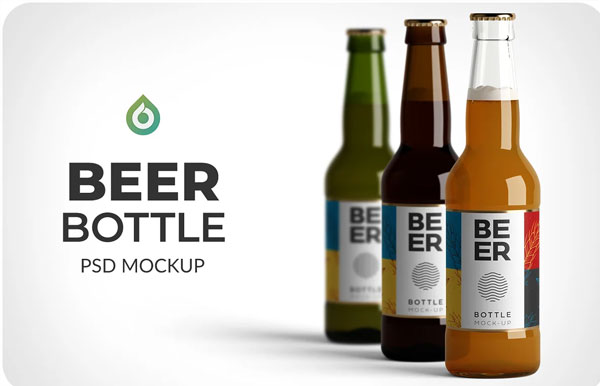 Model Medium Beer Bottle Mockup