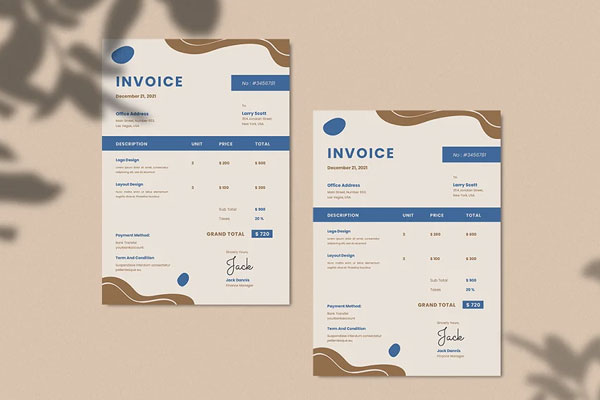 Modern Computer Repair Invoice Excel Template