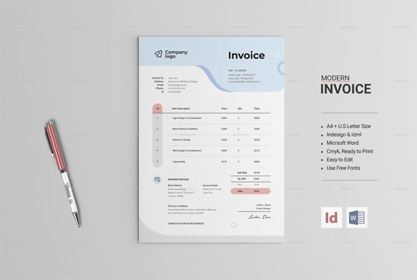 Modern Lease Invoice Template