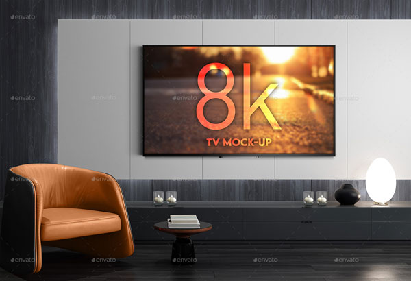Modern TV And Wall Mock-Up