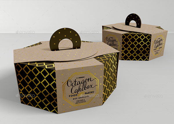 Pastry Carrier Take Out Packaging Box Mockups