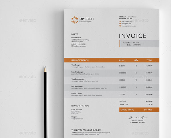 Plumbing Invoice Print Template