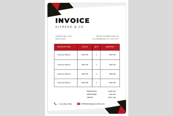 Printable Modern Invoice Template