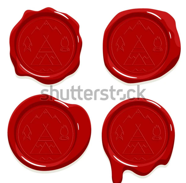 Red Wax Seal Stamp Mockup