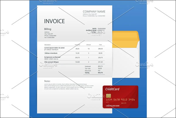 Retail Billing Invoice Template
