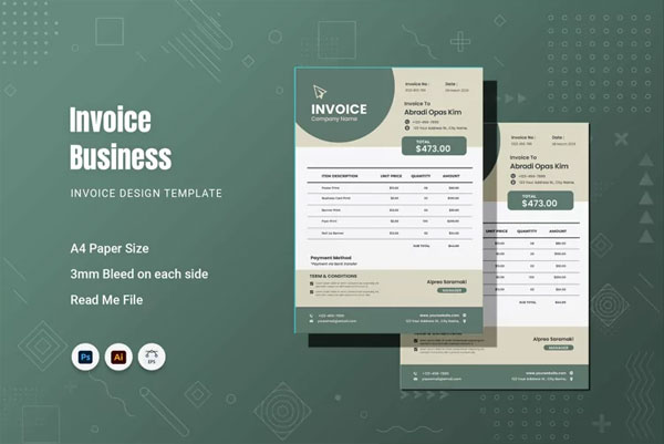 Retail Business Invoice Design