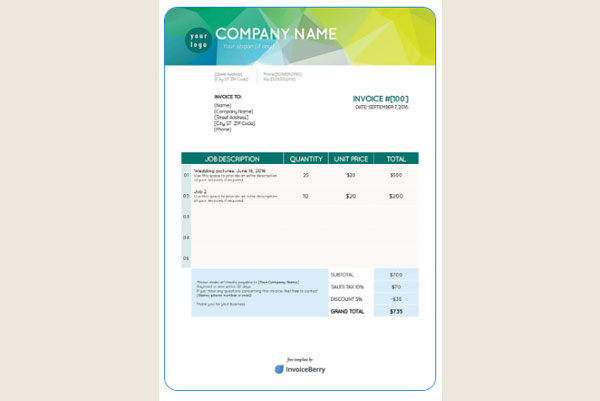 Retail Invoice PDF Template
