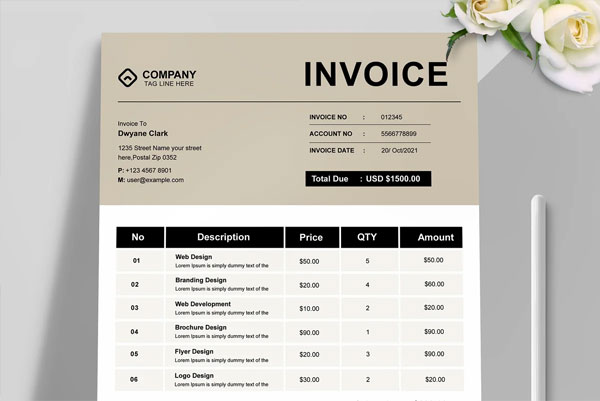 Retail Invoice Template Layout