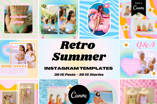 Retro Summer Instagram Banner Template