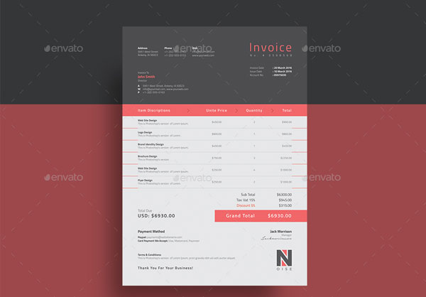 Simple Invoice Format Template