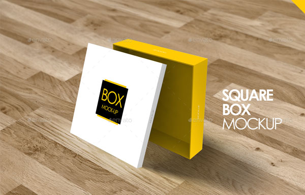 Square Box Mockup Photoshop Template