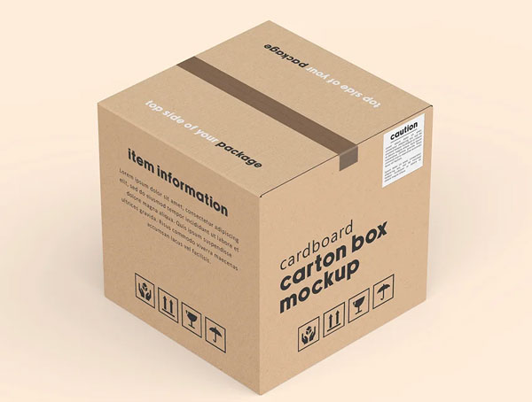 Square Carton Box Mockup