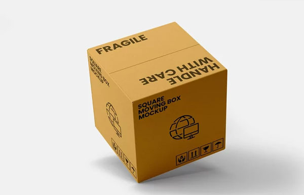 Square Moving Box Mockup