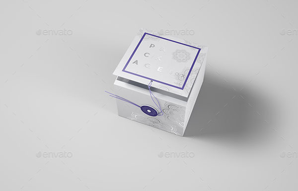 Square Package Box PSD Mockups