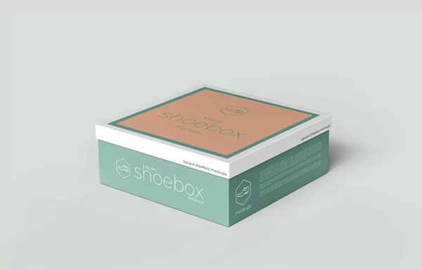 Square Shoe Box Mockup