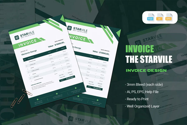 Starvile Lease Invoice Template