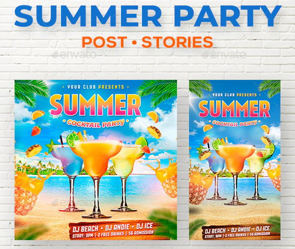 Summer Cocktail Party Instagram Banner